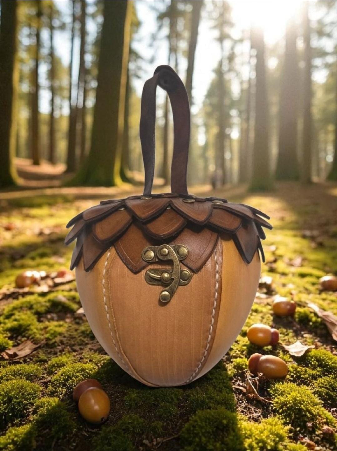Enchanted Acorn Bag with Crossbody Strap.