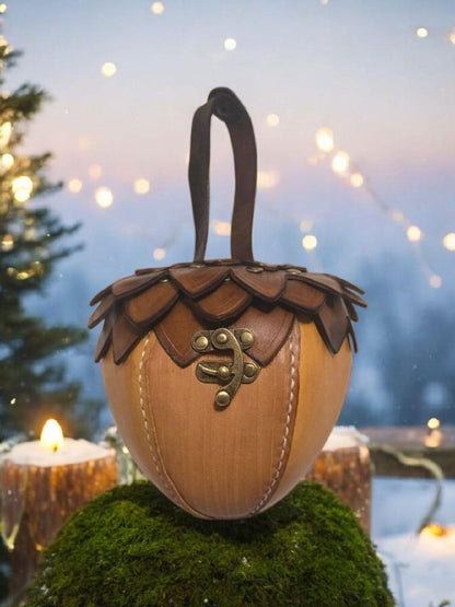 Handmade Leather Acorn Bag – Fantasycore RenFaire Satchel